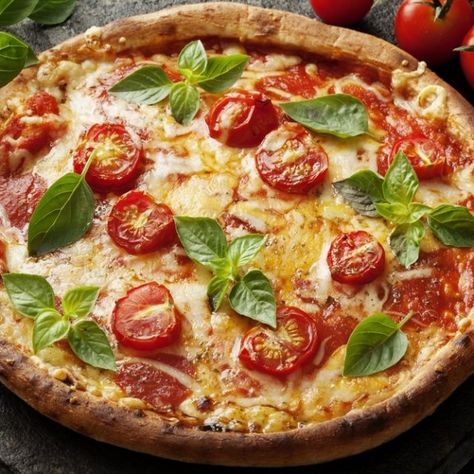 Pizza Original Hecha en Casa Herb Pizza Dough Recipe, Margherita Pizza Recipe, Mozzarella Pizza, Make Your Own Pizza, Pesto Pizza, Overnight Oat, Pizza Margherita, Italian Chef, Healthy Pizza