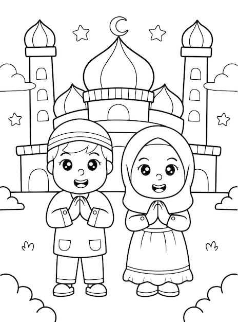 Ramadhan Coloring, Ramadan Activities For Kids, Islamic Coloring Pages, Ramadan Coloring Pages, Ramadan Drawing, Islamic Drawing, Coloring Page Preschool, Ramadan Coloring, Mosque Drawing