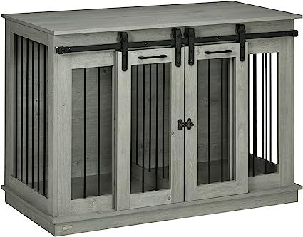 https://amzn.to/3CERv6c Dog Crate End Table, Dog Crate Table, Cage Table, Indoor Dog Kennel, Crate End Tables, Crate Table, Large Dog Crate, Dog Crate Furniture, Dog Cage