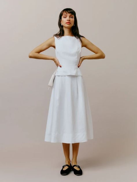 Elvira Dress, Wedding Wardrobe, White Sleeveless Top, White Dress Party, Silky Dress, White Dresses For Women, White Sleeveless, Linen Dresses, Linen Dress