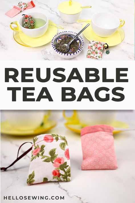 Reusable Tea Bags Diy, Fabric Tea Bags, Reusable Tea Bags, Diy Tea Bags, Renegade Seamstress, Bags Video, Diy Tea, Quilted Projects, Homemade Stuff