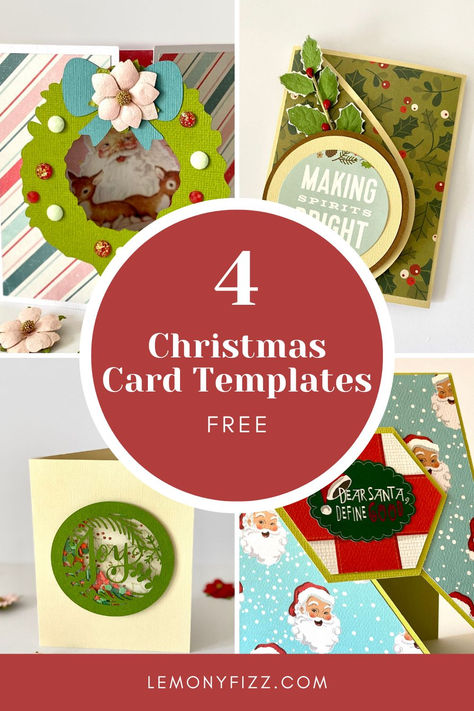 3d Card Templates, 3d Card Templates Free Printable, Free Christmas Card, 3d Christmas Cards, Card Templates Free, Cricut Craft, Christmas Card Template, Card Making Supplies, Free Svg Files