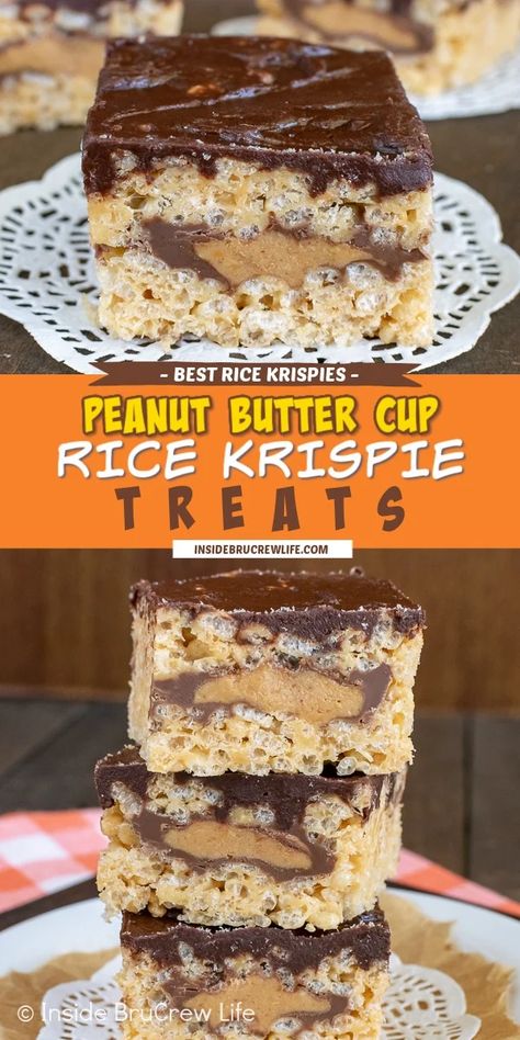 Almond Joy Rice Krispie Treats, Layered Rice Krispie Treats, Reese’s Rice Krispie Treats, Reeses Rice Crispy Treats, The Best Rice Krispie Treats, Best Rice Krispie Treats, Fun Rice Krispie Treats, Homemade Rice Krispies, Rice Krispie Treats Christmas