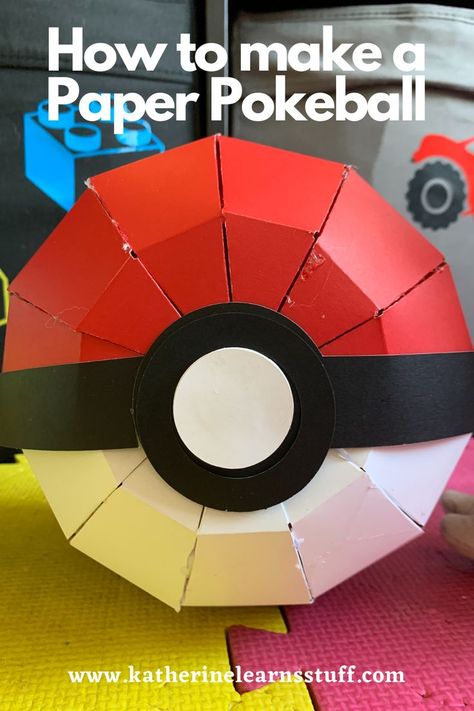 How to make a paper pokeball - this tutoiral walks you through making a paper pokeball that opens and closes. Cut file included. Come check it out. Pokemon fit inside the paper pokeball and it opens and closes. Pokeball Diy, Flower Crafts, Diy Paper, Check It Out, Crafts For Kids, Pokemon, Paper Crafts, Pokémon