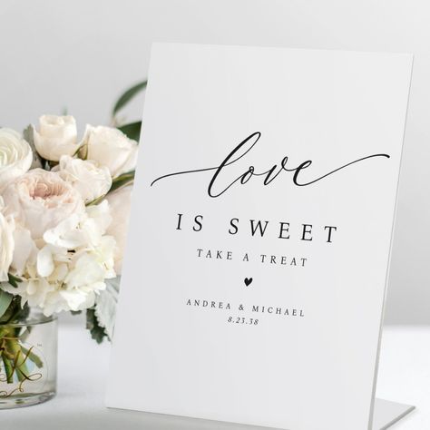 Candy Buffet Signs, Buffet Signs, Elegant Modern Wedding, Guest Book Table, Tabletop Signs, Modern Love, Wedding Desserts, Popular Wedding, Love Is In The Air