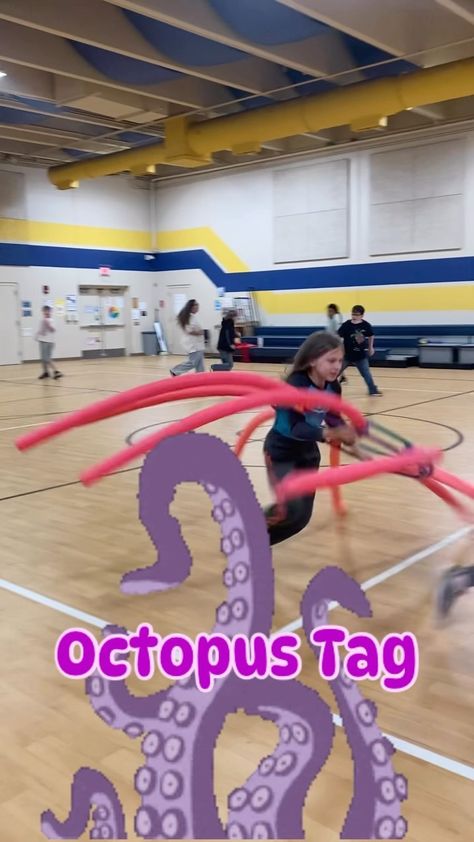 Coach O’Neil | Saw this game all over Twitter at the beginning of the year. ⁣ ⁣ Finally made my own Octopus and the kids are loving it! ⁣ ⁣ If you haven’t… | Instagram Octopus Tag With Pool Noodles, Octopus Tag Game, Vbs Scuba Games, Beach Themed Games For Kids, Scuba Vbs 2024 Games, Ocean Day Activities For Kids, Ocean Party Games, Ocean Theme Games, Under The Sea Games For Kids