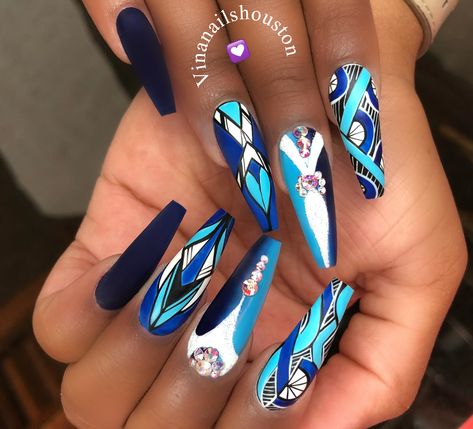 Blue Stiletto Nails Design, Nail Art Stiletto, Stiletto Nails Design, Nails Design Simple, Blue Stiletto Nails, Nail Art Designs For Beginners, Stiletto Nail Art, Stiletto Nails Designs, Nail Swag