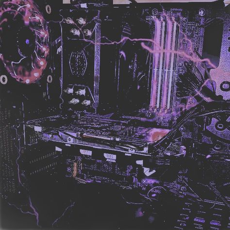 Tech Purple Aesthetic, Artificer Aesthetic Purple, Black Technology Aesthetic, Technology Aesthetic Purple, Gundham Aesthetic, Tech Lab Aesthetic, Mad Scientist Aesthetic Purple, Purple Technology Aesthetic, Enterprise Aesthetic