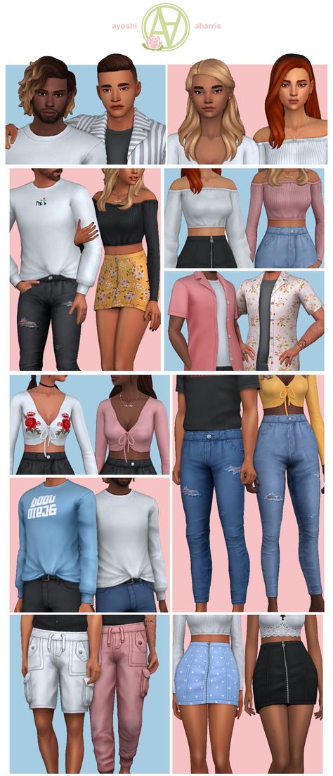 AxA Spring Collection | Public Release | aharris00britney on Patreon Sims 4 Maxis Match Clothes Collection, Aharris00britney Clothes, Sims 4 Cc Aharris00britney, Pateron Cc Clothes, Sims 4 Cc Baggy Jeans Maxis Match, Sims 4 Cc Maxis Match Axa, Sims4 Clothes Maxis Match, Pateron Cc Sims 4, Sims 4 Cc Spring Clothes