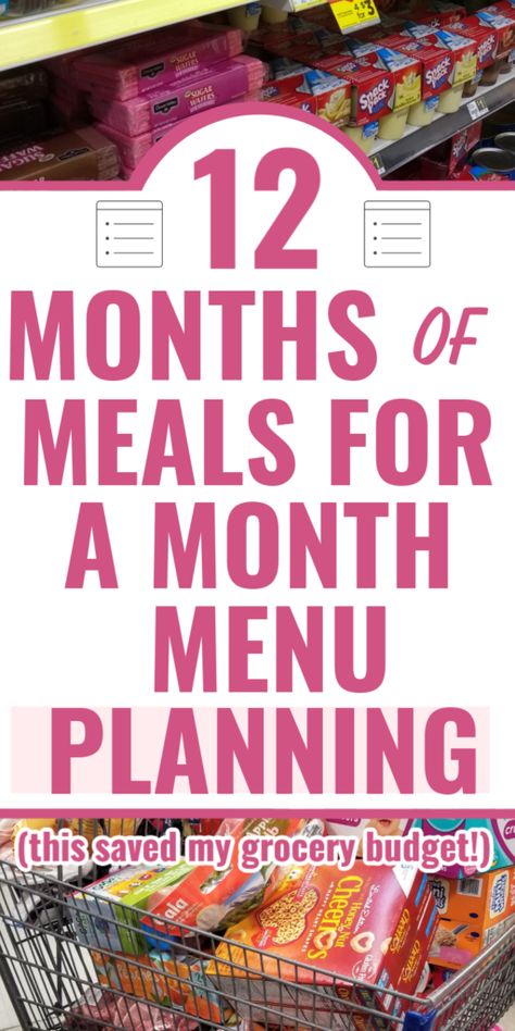 Meals For A Month Menu Planning, Family Menu Ideas, Weekly Meal Plan Family, Dinner Planning Weekly, Dinner Ideas For Family, Easy Weekly Meals, Cheap Meal Plans, Budget Monthly, Family Meal Prep