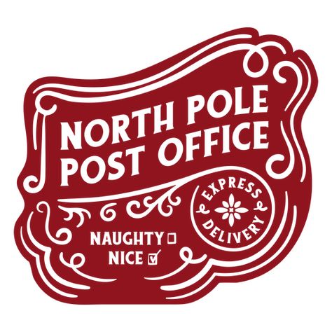 Christmas North Pole Post Office badge PNG Design Santa's Post Office, Post Office Logo, North Pole Post Office, Christmas Cubicle, Christmas North Pole, Office Logo, Old Post Office, Door Decorating, Graphic Design Flyer