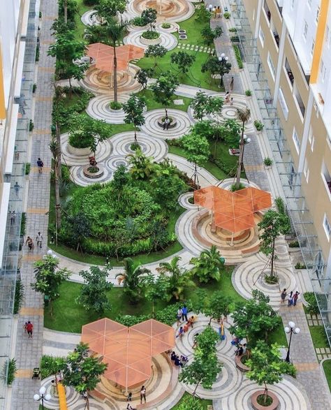 Apartment Landscape Design Plan, Architecture Model Trees, Spatial Planning, Housing Architecture, Landscape Architecture Plan, Landscape And Urbanism Architecture, Plaza Design, Land Development, Landscape Design Drawings