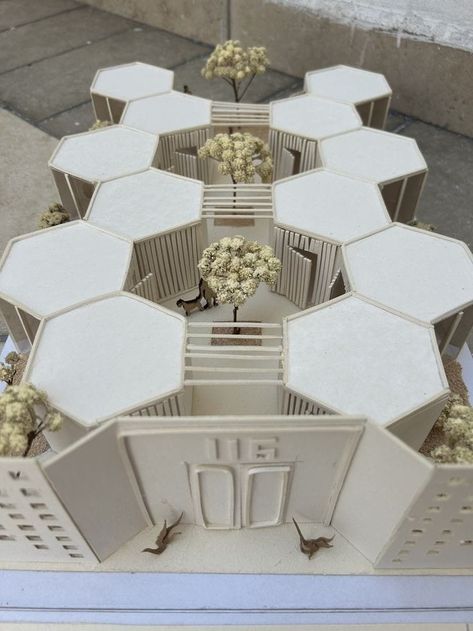 Honeycomb Architecture, Fractal Architecture, Sustainable Architecture House, Maquette Architecture, Church Design Architecture, Conceptual Model Architecture, Architecture Design Presentation, Architecture Design Process, Concept Models Architecture