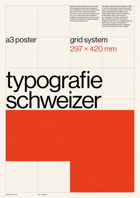 A3 Poster for Adobe InDesign Grid Design Graphic, Swiss Poster Design, Swiss Style Graphic Design, Grid Design Layout, Swiss Grid, Grid Poster, International Typographic Style, Swiss Graphic Design, Swiss Typography