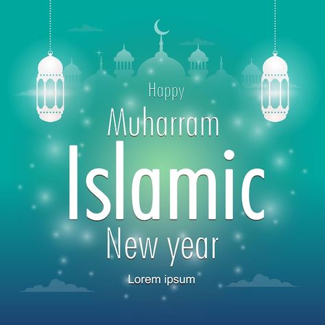 Happy muharram islamic new year greeting... | Premium Vector #Freepik #vector #arabic Moharam Islamic New Year, Islamic New Year Greeting, Islamic New Year Images, Happy Muharram Islamic New Year, Eid Al-adha Design, Birthday Niece, Happy Birthday Niece, Eid Al Adha Greetings, Happy Islamic New Year