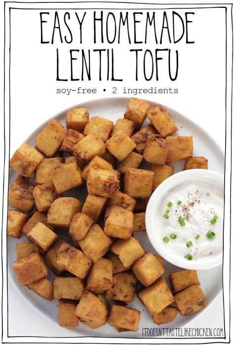 Peanut Tofu Recipes, Lentil Tofu, Protein Entrees, Soy Free Tofu, Tofu Seasoning, Cooking Red Lentils, Soy Tofu, Homemade Tofu, Like Chicken