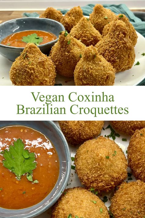 Vegan Brazilian Food, Vegan Brazilian Recipes, Mushroom And Cream Cheese, Vegan Croquettes, Free From Recipes, Brunch At Home, Vegan Recepies, Vegan Ricotta, Vegan Fries