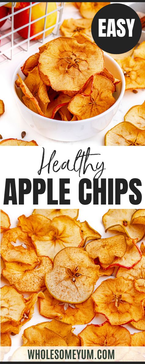 Apple Chips Healthy Apple Chips, Homemade Apple Chips, Fall Recipes Snacks, Healthy Baked Snacks, Apple Chips Recipe, Baked Snacks, Apple Chips Baked, Healthy Chips, Apple Recipes Easy