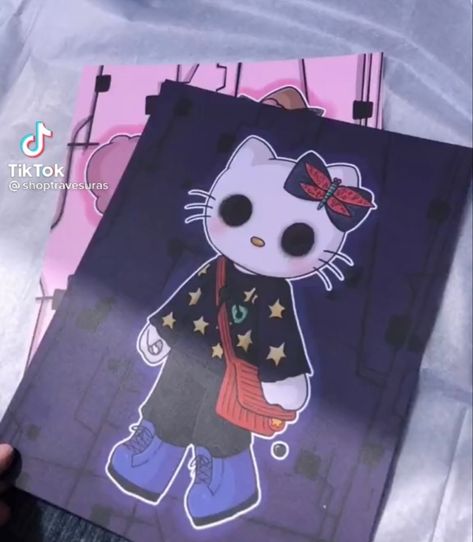 Coraline Hello Kitty, Hello Kitty Coraline, Hello Kitty Custom, Coraline Cat, Coraline Drawing, Coraline And Wybie, Coraline Art, Fleece Projects, Coraline Aesthetic