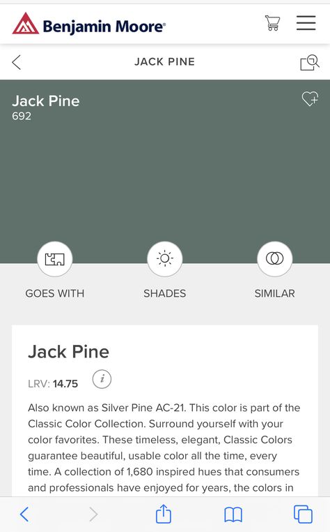 Jack Pine Benjamin Moore Jack Pine Paint Color, Benjamin Moore Sea Pine, Jack Pine Benjamin Moore Kitchen, Bm Jack Pine, Benjamin Moore Jack Pine Cabinets, Benjamin Moore Exterior Green, Jack Pine Benjamin Moore, Benjamin Moore Jack Pine, Plum Paint Colors