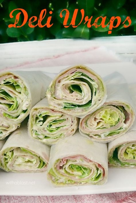 These Deli Wraps are quick, easy and delicious - with layers of lettuce, Deli Ham, Cream Cheese and more #DeliWraps #DeliMeats #LightDinner #Appetizer #Lunch Deli Wraps, Sandwiches Recipes, Chicken Wrap Recipes, Deli Ham, Whats For Lunch, Pepper Salt, Vegetable Nutrition, Wrap Recipes, Wrap Sandwiches