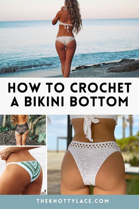 Learn to crochet bikini bottoms flawlessly with our beginner-friendly guide! Perfect for all sizes, this step-by-step tutorial ensures a snug fit and stylish finish. Make you own crochet bikini bottom with our free patterns. #crochetbikinibottom Crochet Swimsuit Bottoms, Crochet Bathing Suit Pattern, Crochet Swimsuits Pattern, Crochet Swimwear Pattern, Top Pattern Free, Crochet Beach Wear, Crochet Bathing Suits, Bikinis Crochet, Crochet Bottoms