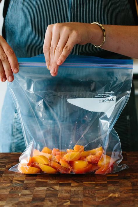 2 Rules for Organizing Produce in Crisper Drawers | Kitchn Freezing Peaches, Frozen Peaches, Bon Appetit Magazine, Freezer Bags, Peachy Keen, Restaurant New York, Southern Cooking, Cooking Light, Fresh Veggies