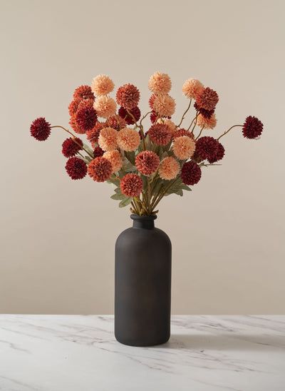 Assorted Bouquet, Kiku Flower, Brown Eucalyptus, Eucalyptus Stems, Fall Wedding Tables, Faux Flower Bouquets, Flower Orange, Faux Hydrangea, Artificial Hydrangeas