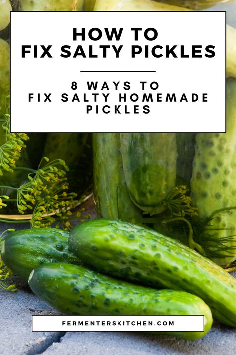 jar of salty pickles Sour Dill Pickle Recipe Canning, Organic Pickle Recipe, Open Kettle Pickles, Sour Pickles Homemade, Sour Dill Pickle Recipe, Sour Pickle Recipe, Fermented Pickles Recipe, Pickle Ideas, Pickles Homemade Easy