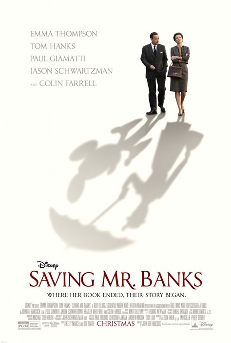 New poster for Saving Mr. Banks.  Comes out in theaters for Christmas 2013, the true story of how Mary Poppins made it to the big screen. Tom Hanks plays Walt Disney! #disneymovies #disney #savingmrbanks Wikipedia Logo, Mary Poppins Book, Saving Mr Banks, Mr Banks, Disney Savings, Movies Worth Watching, The Lone Ranger, I Love Cinema, Film Disney