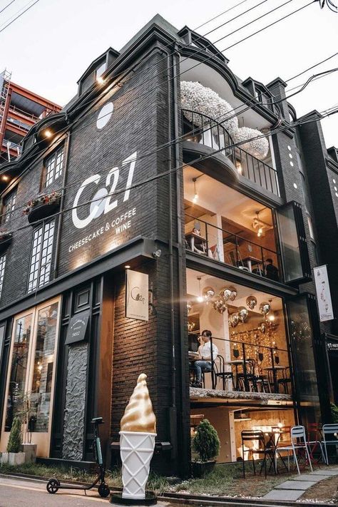 Asia Aesthetic, Cafe Exterior, Seoul City, Korean Cafe, Yoo Taeyang, Prefab Cabins, Cafe Shop Design, Coffee Business, Cafe Ideas