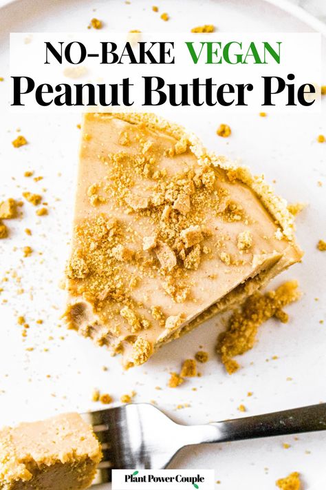 This vegan no bake peanut butter pie recipe is made right in your food processor or high-speed blender with simple ingredients like coconut oil, silken tofu, powdered sugar, vanilla extract, and creamy peanut butter. With the addition of melted cacao butter, this thick and creamy peanut butter filling, nestled in a vegan graham cracker pie crust, doesn’t taste like a dairy free version of a peanut butter pie…it is every bit the decadent dessert as the original we know and love. Vegan Peanut Butter Pie, Peanut Butter Pie Recipe No Bake, Peanut Butter Pie Recipe, Butter Pie Recipe, Cracker Pie, Dinner Specials, Dairy Free Recipes Dessert, Tofu Recipes Vegan, Cacao Butter