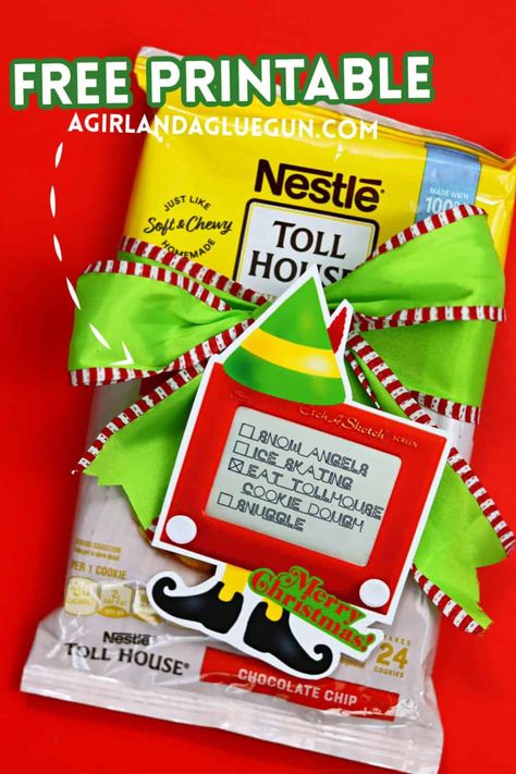 If you need a quick present, and you LOVE buddy the Elf- Grab this FREE Elf cookie dough printable for the best gift idea ever! Elf The Movie Crafts, Elf Gift Basket, Elf Gift Tags, Buddy The Elf Elf On The Shelf, Diy Buddy The Elf Decorations, Buddy The Elf Snacks, Elf Movie Printables Free, Buddy The Elf Printables Free, Buddy The Elf Tree