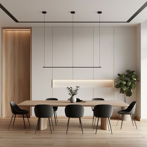 A minimalist dining room where every element serves a specific function, creating a space that prioritizes purpose and practicality, minimalist design style4 Ceiling Colors, Modern Minimalist Dining Room, Minimalist Living Room Design, Minimalist Dining Room, Form And Function, Dining Room Wall Decor, Dining Room Inspiration, The Balance, Minimalist Living Room