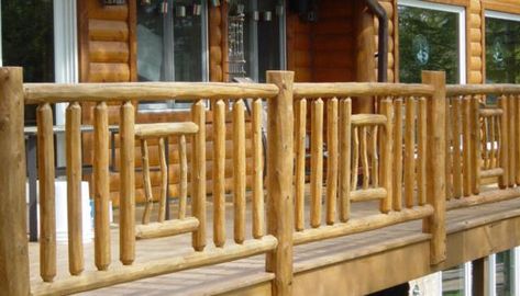 Log Railing, Metal Balusters, Deck Balusters, Deck Balcony, Balcony Railing Design, Wood Railing, Bamboo House, Mountain Laurel, Bamboo Crafts