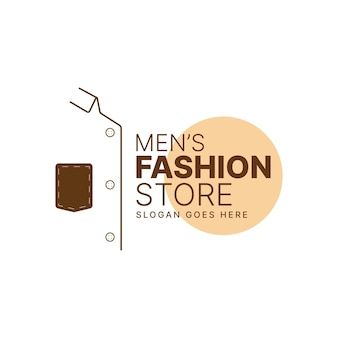 Men's fashion store logo design template... | Premium Vector #Freepik #vector #dress-logo #shirt-logo #hanger-logo #fabric-logo Mens Fashion Logo Design, Dress Shop Logo, Fashion Store Logo, Nyc Aesthetic Wallpaper, Store Logo Design, Hanger Logo, Save The Date Pictures, Dress Logo, Mens Clothing Brands