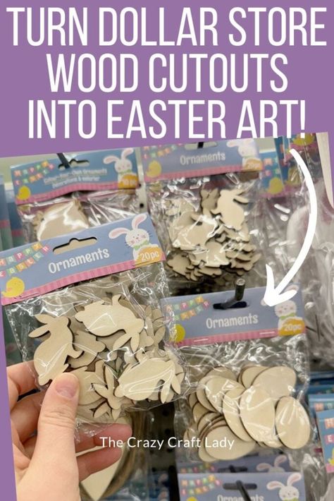 turn dollar store wood cutouts into Easter bunny art Dollar Store Spring Crafts, Bunny Craft Ideas, Wooden Easter Crafts, Nail Designs Easter, Easter Cupcake Ideas, Easter Basket Craft, Nail Art Easter, Dollar Store Decorating, Craft For Spring