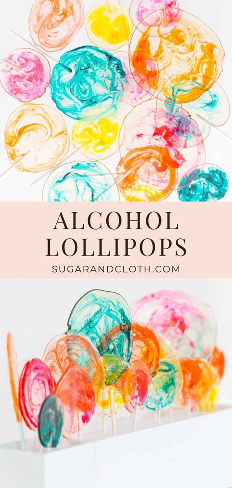 Alcohol Lollipops Recipe Suckers Lollipops Aesthetic, How To Make Suckers Homemade Lollipops, Boozy Candy Recipes, Alcohol Candy Recipes, Alcoholic Candy, Easy Lollipop Recipe, Liquor Lollipops, Alcohol Gummy Bears, Suckers Lollipops