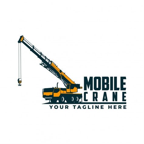 Mobile crane logo Premium Vector | Premium Vector #Freepik #vector #logo #car #mobile #construction Ironworkers Tattoo, Crane Logo, Crane Car, Crane Construction, Draw Lips, Mobile Crane, Crane Operator, Welding Rigs, Crane Design