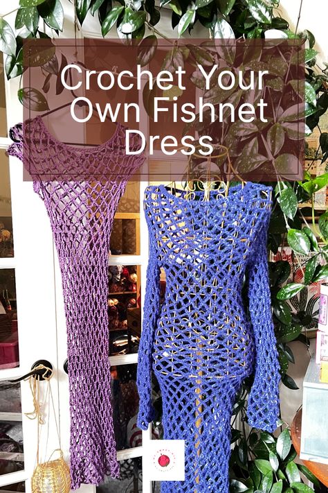 Ever wanted to create your very own stunning fishnet dress? This crochet masterpiece is easier than you think, and you can choose to design it with or without sleeves! Get inspired and step up your crochet game with our detailed YouTube tutorial. Click here to Watch Youtube Tutorial. Crochet Net Dress Free Pattern, Crochet Net Dress Pattern, Fishnet Crochet Pattern, Crochet Mini Dress Pattern Free, 70’s Fashion Hippie, Crochet Net Dress, Crochet Fishnet, Crocheted Clothes, Crochet Net