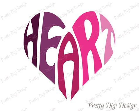 Calligram Ideas, Heart Logo Design Ideas, Heart Logo Design, Digital Heart, Preppy Logo, Heart Graphics, Typo Poster, Heart Printable, Heart Words