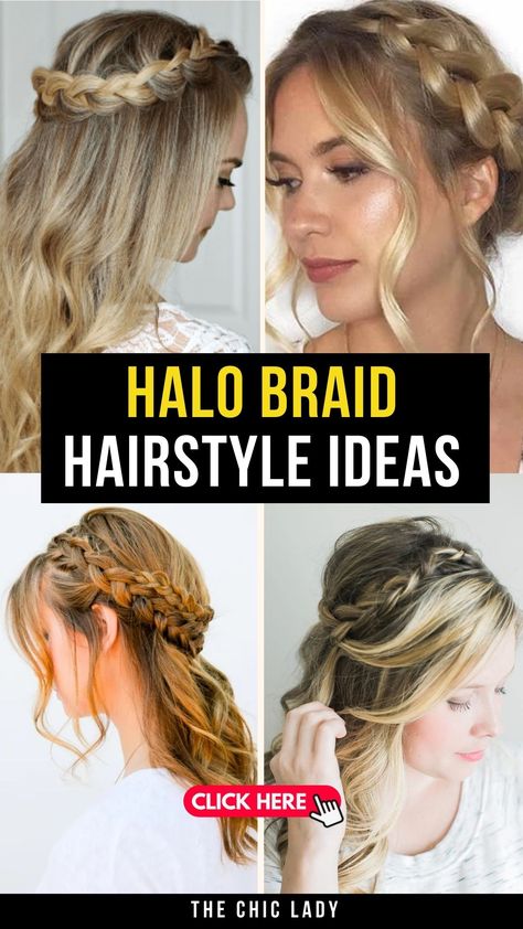 Halo Braids: Styles, Tips, and How to Perfect the Look Crown Braid With Curls, Halo Braid Hairstyles, Halo Braid Natural Hair, Fairy Braids, Halo Hairstyle, Angel Braids, Halo Braids, Angel Halo, Halo Braid