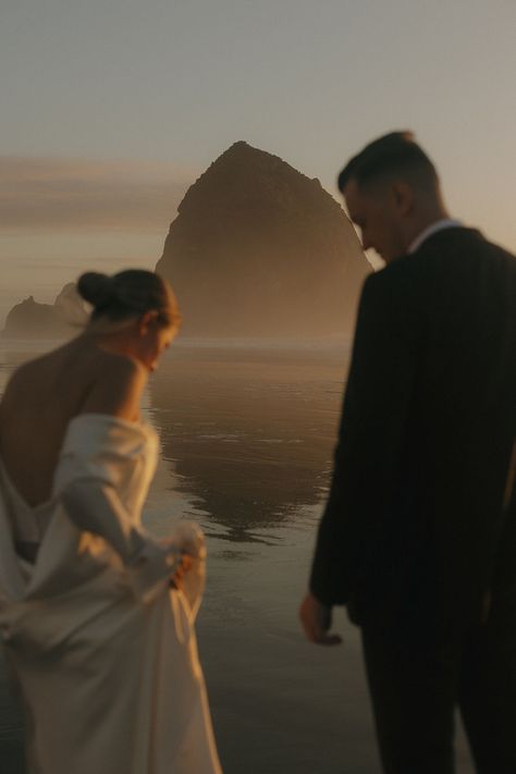 oregon coast elopement photography, pnw elopement inspo, pnw elopement, pnw, elopement inspo, morgan reed photography, pnw wedding photographer, documentary style photography, dallas wedding photographer, coastal elopement, cannon beach elopement Pnw Wedding Colors, Canon Beach Elopement, Oregon Coast Wedding Photos, Cinematic Moodboard, Cornwall Elopement, Getting Ready Together, Manifest Life, Oregon Weddings, Coastal Elopement