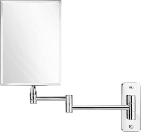 MIRRORVANA Frameless Wall Mount Mirror for Bathroom with 11" Extension Swivel, No Magnification, Rectangular 8.7" x 6.3" Surface, Chrome : Amazon.ca: Home Hotel Style Bathroom, Wall Mount Mirror, Shower Mirror, Mirror For Bathroom, Bath Mirror, Makeup Vanity Mirror, Handheld Mirror, Magnifying Mirror, Style Bathroom