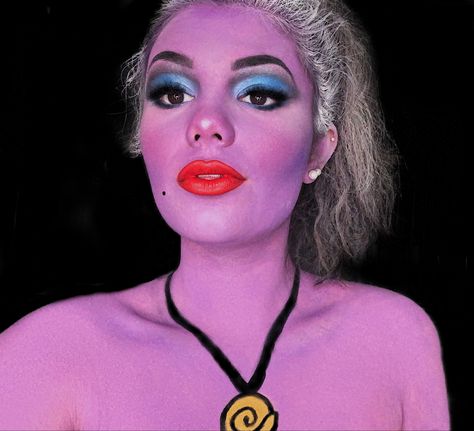 Ursula Makeup Easy, Easy Ursula Makeup Looks, Ursula Makeup Tutorial, Ursula Inspired Makeup, Ursula Costume Makeup, Ursula Cosplay Makeup, Plus Size Ursula Cosplay, Ursula Makeup, Little Mermaid Makeup