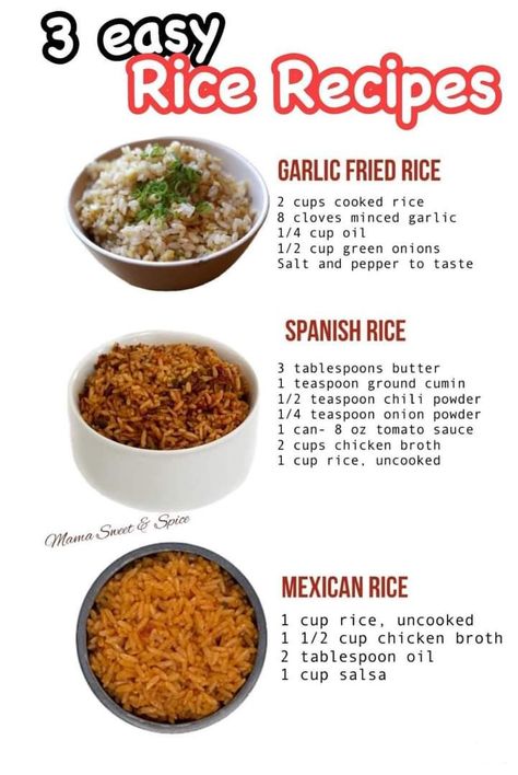 Simple Rice Recipes For Lunch, Food To Make With Rice, Cajun Rice Recipes, Orange Rice Recipe, Garlic Fried Rice Recipe, Rice Side Dish Recipes, Homemade Chinese Food, Garlic Fried Rice, Rice Cooker Recipes