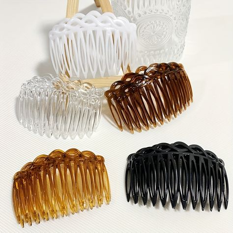 French Hair Comb, Temu Wishlist, Straight Teeth, Side Comb, Vintage Hair Combs, Hair Comb Accessories, Simple Hair, French Hair, Twist Hairstyles