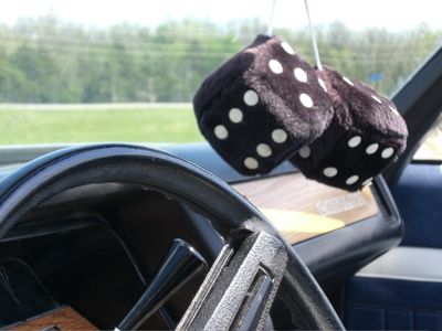 Fuzzy Dice for the car mirror Car Dice, Car Makeover, 69 Mustang, Fuzzy Dice, Alex Wolff, Wish Fulfilled, Dogs Playing Poker, Car Decor Ideas, Dogs Playing