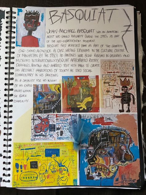 Basquiat Sketchbook, Basquiat Fashion, Basquiat Artist, Folio Ideas, Artist Research Page, Jean Michel Basquiat Art, Artist Research, Sketchbook Fashion, Basquiat Art