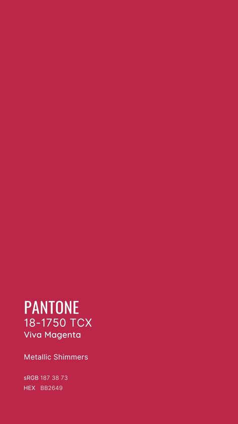 Vivid Magenta Pantone, Viva Magenta Wallpaper, 2023 Pantone, Corporate Folder, Zodiac Signs Colors, Design Club, Pantone Colour Palettes, Viva Magenta, Home Decor Colors